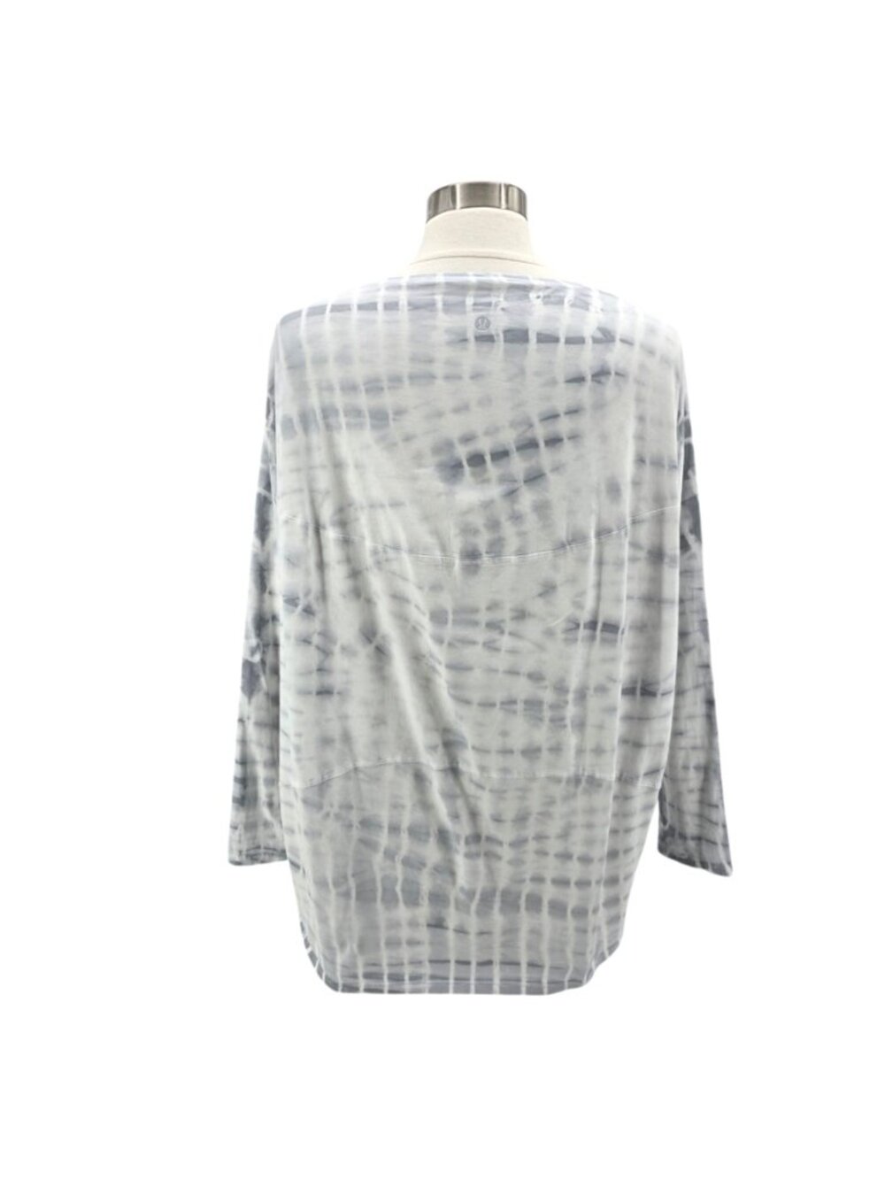 Lululemon Womens 10 Top Back In Action Long Sleeve Shirt Shibori Square White - Picture 5 of 7